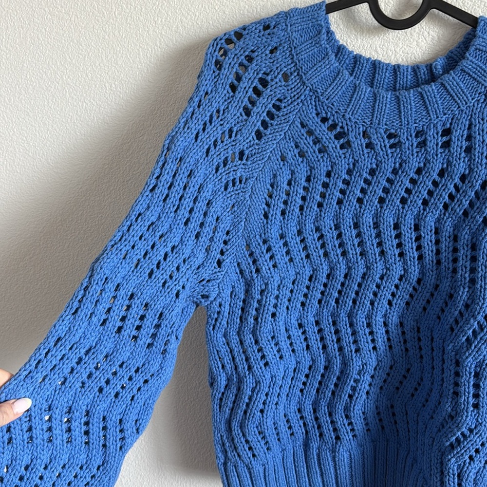 American Eagle Cobalt Open-knit Sweater - Picture 6 of 7